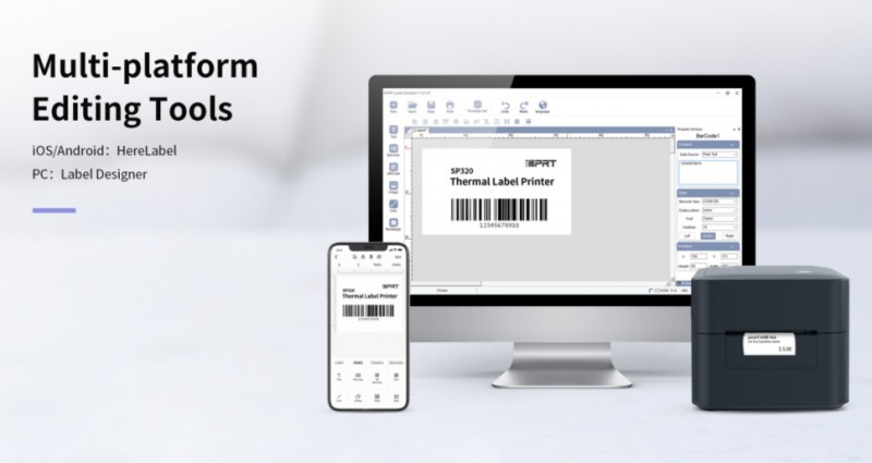 iDPRT SP320BT支持通过多个设备编辑和打印标签.png
